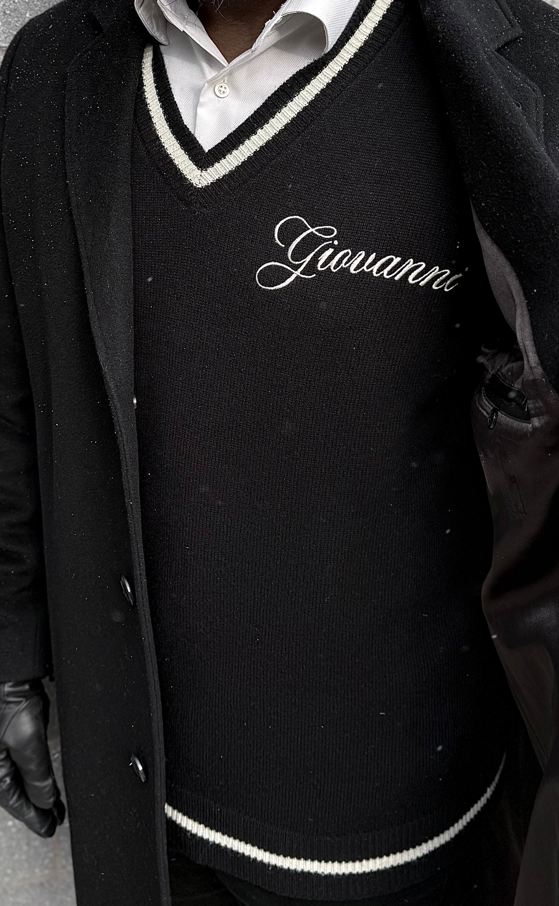 ITALIAN CASHMERE WOOL V-NECK SWEATER - DIOS GIOVANNI
